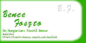 bence foszto business card