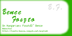 bence foszto business card